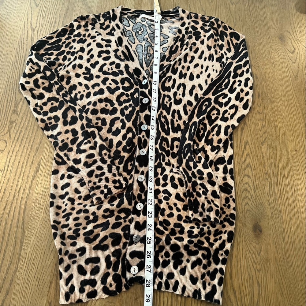 Ellison Leopard Print Cardigan in Tan and Black - Picture 5 of 9